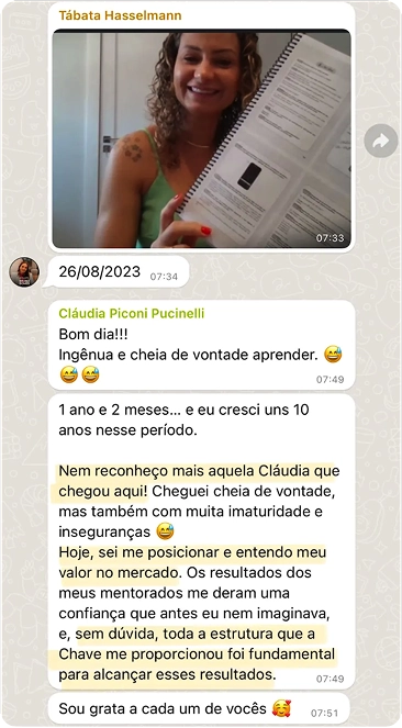 Depoimento de aluno