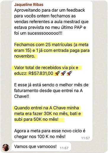 Depoimento de aluno