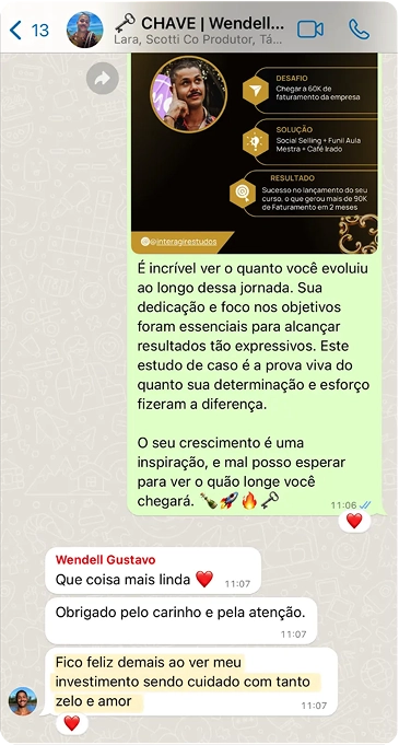 Depoimento de aluno