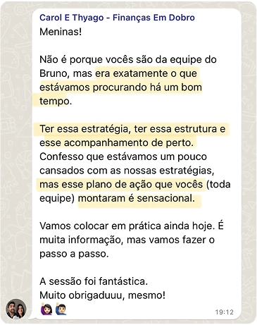 Depoimento de aluno