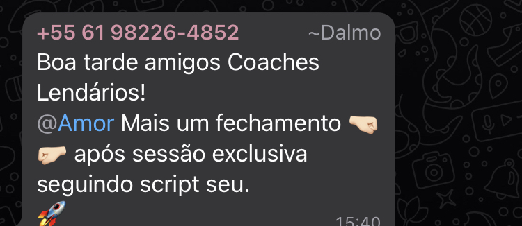 Depoimento de aluno