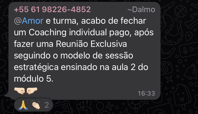 Depoimento de aluno