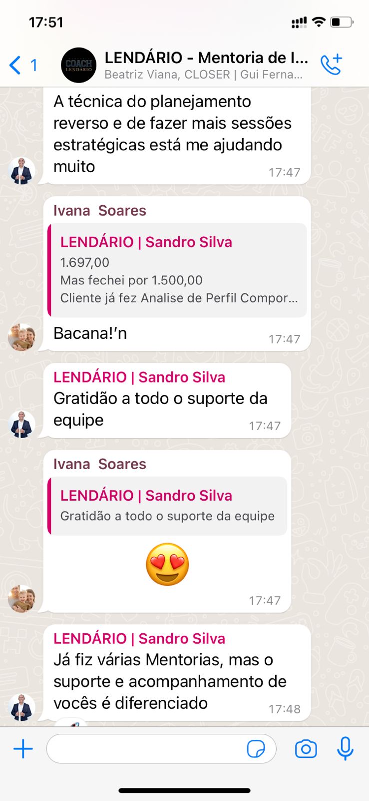 Depoimento de aluno